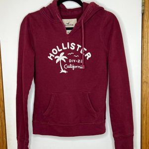 Medium Hollister Pullover Hoodie Maroon